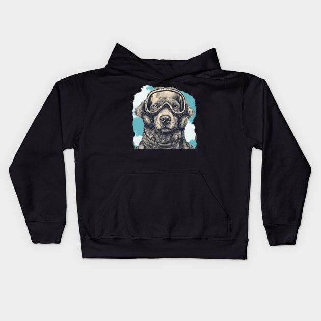 Aviator dog Kids Hoodie by GreenMary Design